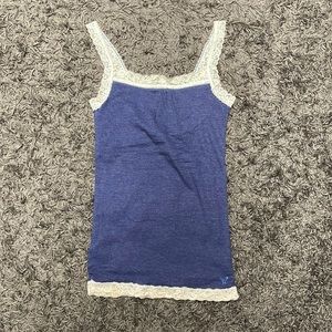 American Eagle Navy and Lace Tank Top